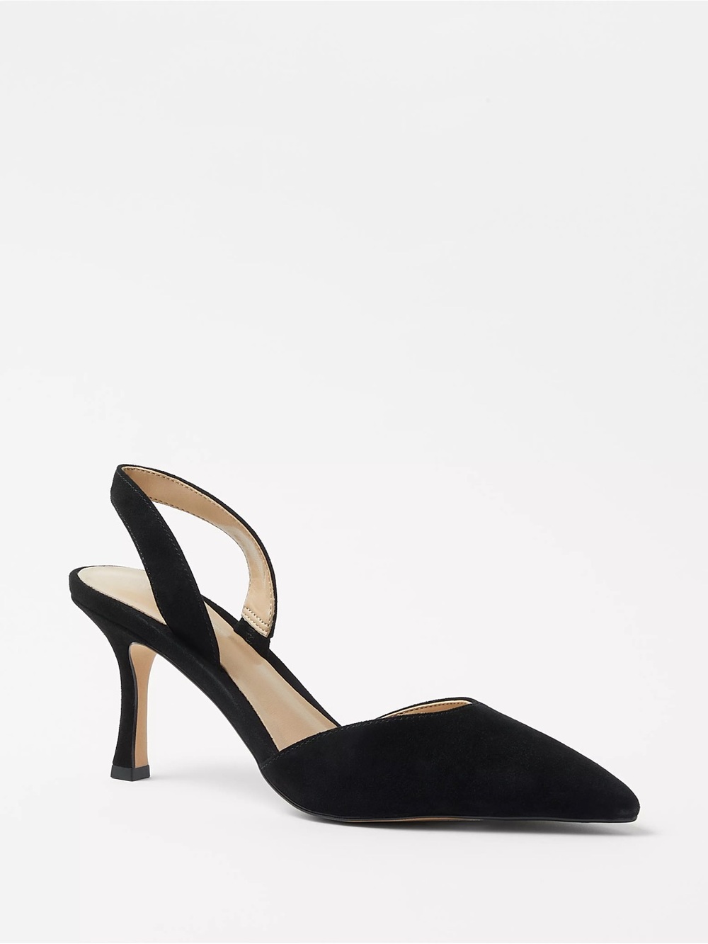 Ann Taylor Black Kerry Suede Slingback Pump Shoes Size 8.5
